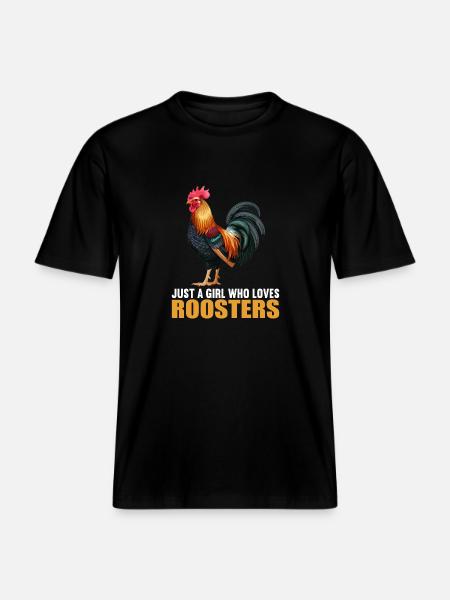 Rooster Hähne Hahn -  RELAXED FIT Unisex Organic T-Shirt - Schwarz