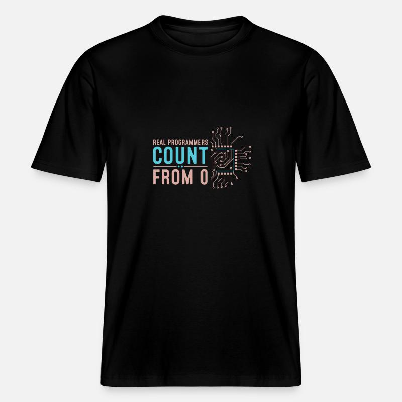 Echte Programmierer zählen bei 0 - RELAXED FIT Unisex Organic T-Shirt - Schwarz
