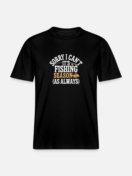 Angler Funny Saying Fishing - RELAXED FIT Unisex Organic T-Shirt - black