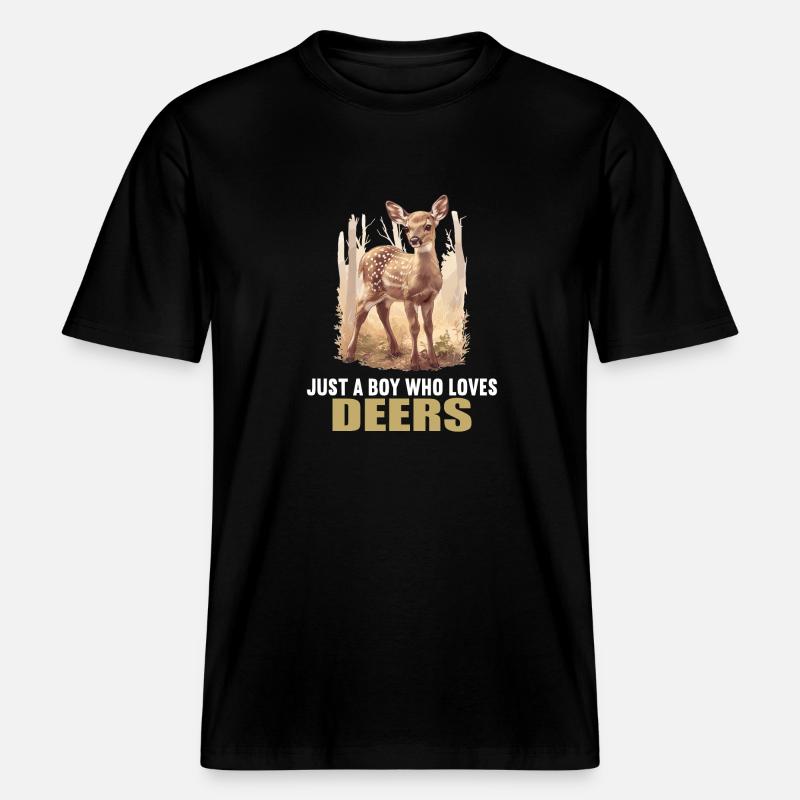 Hirsche Hirsch -  RELAXED FIT Unisex Organic T-Shirt - Schwarz