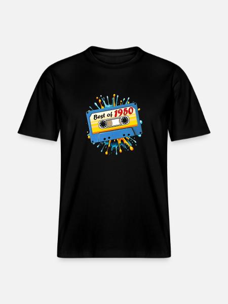 1950 MUSIC CASSETTE BEST OF -  RELAXED FIT Unisex Organic T-Shirt - black