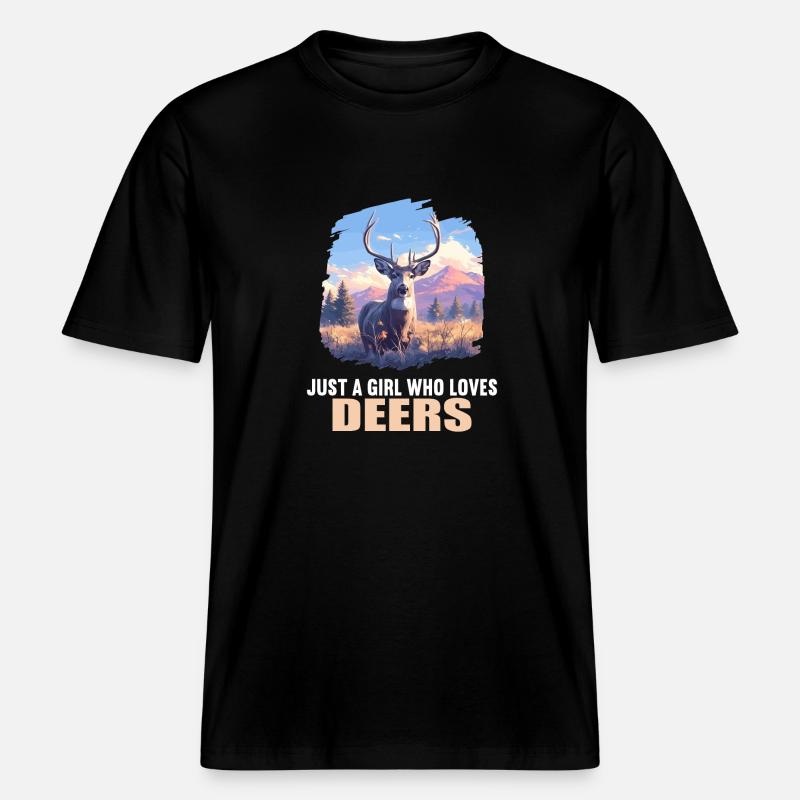 Hirsche Hirsch -  RELAXED FIT Unisex Organic T-Shirt - Schwarz