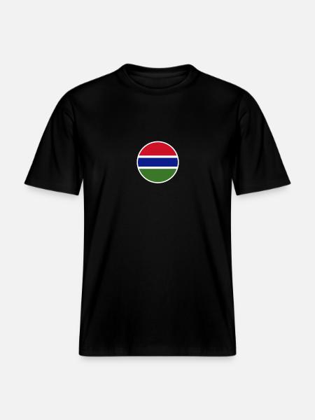 Gambia Gambian Flag Gambier -  Økologisk unisex T-shirt RELAXED FIT - sort