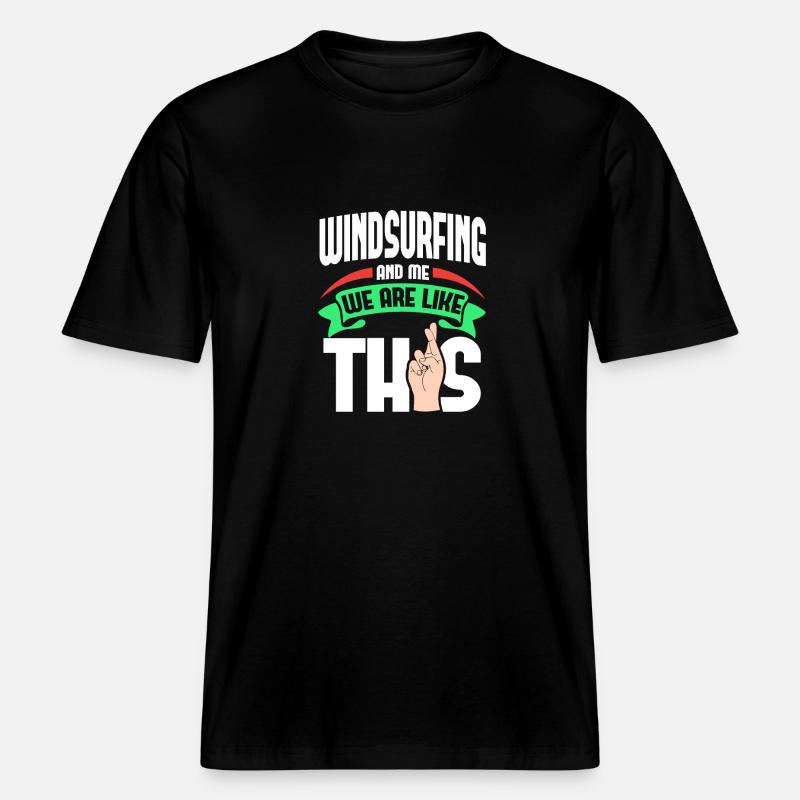Windsurfing Me, c’est comme - T-shirt unisexe RELAXED FIT en coton bio - noir