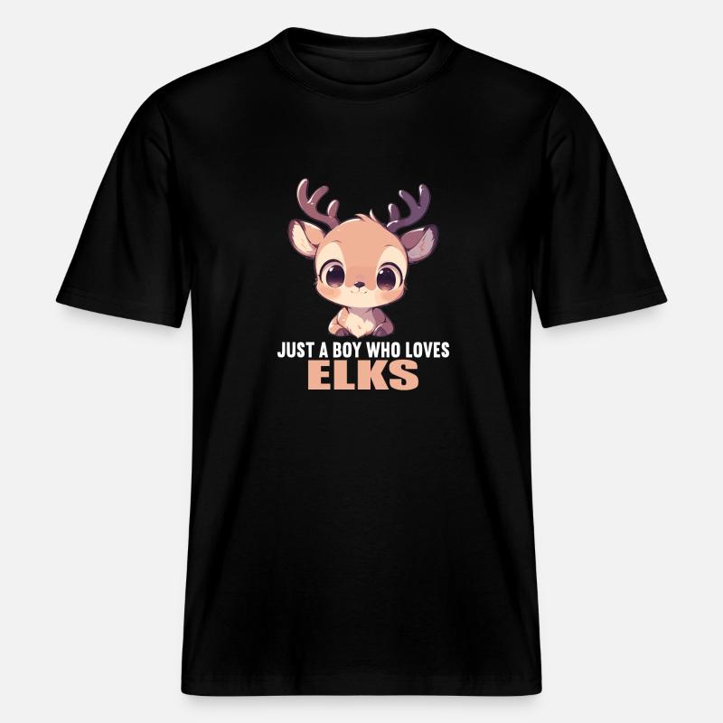 Elche Elch -  RELAXED FIT Unisex Organic T-Shirt - Schwarz