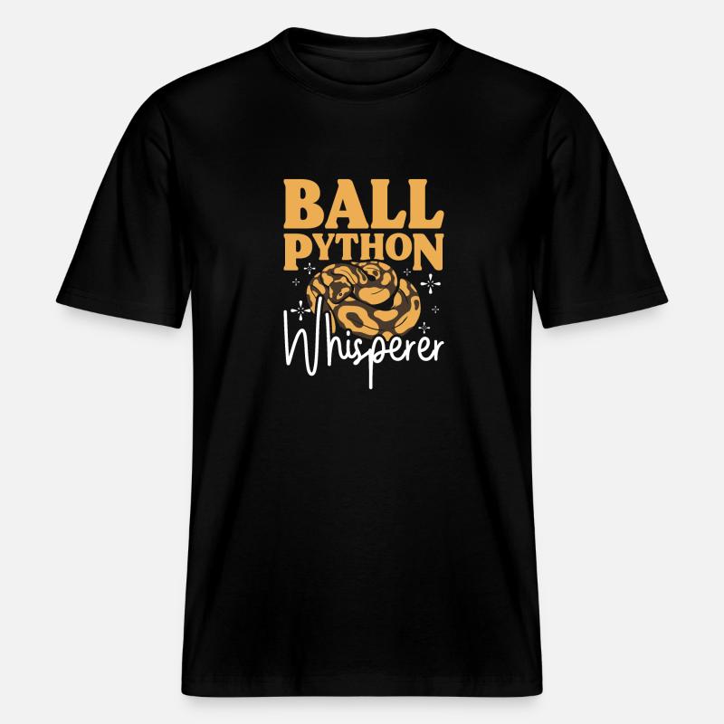 Chuchoteur de python royal -  T-shirt unisexe RELAXED FIT en coton bio - noir