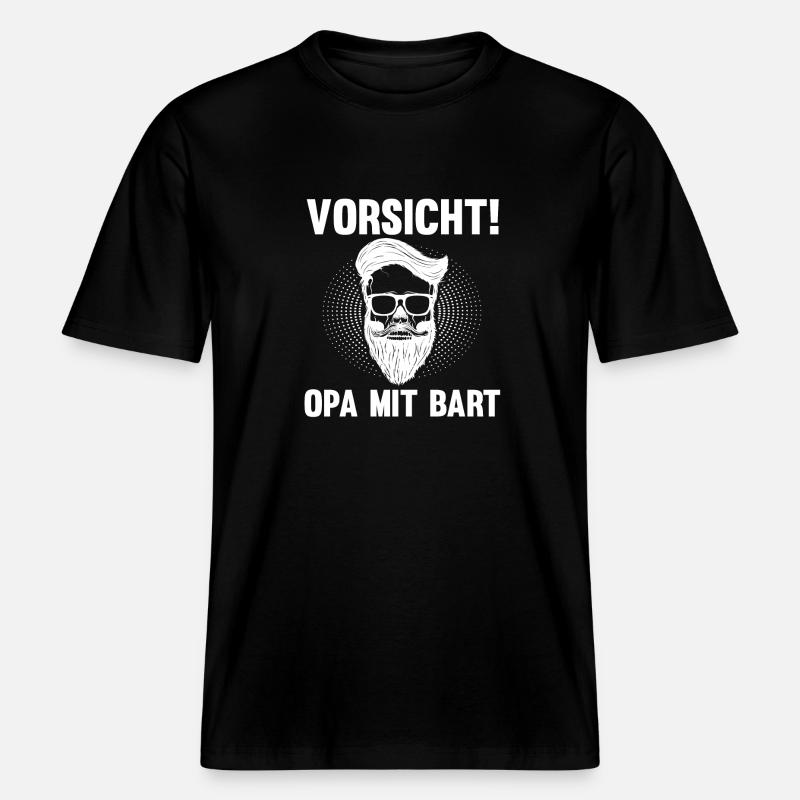 Papi avec une barbe -  T-shirt unisexe RELAXED FIT en coton bio - noir