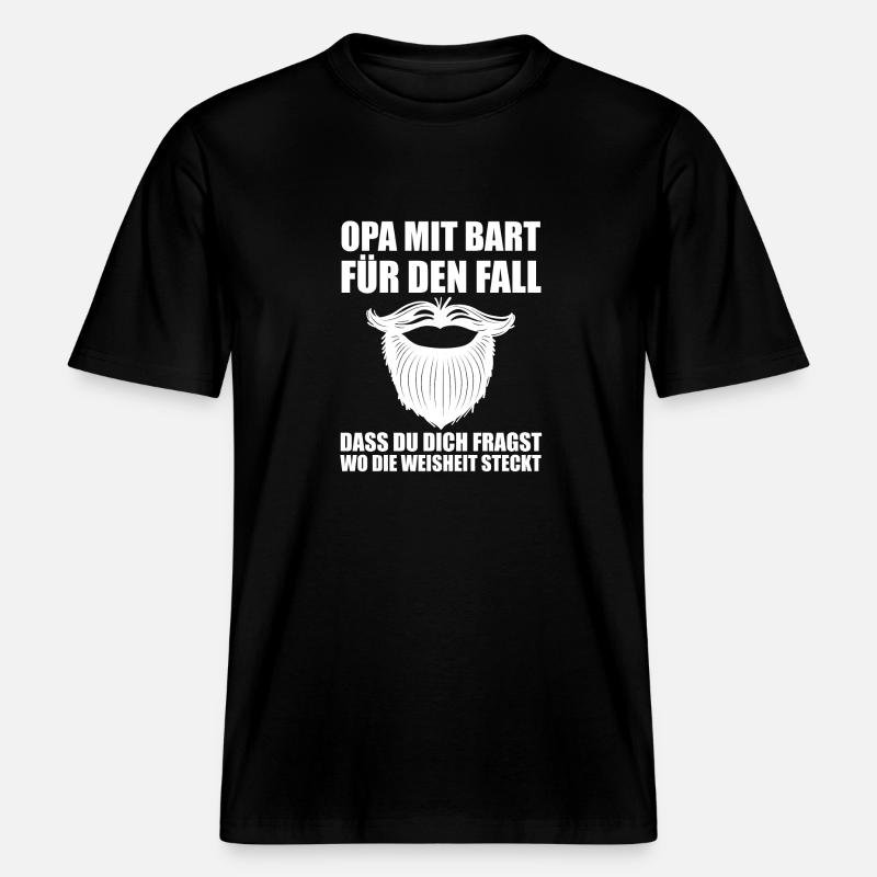 Papi avec une barbe -  T-shirt unisexe RELAXED FIT en coton bio - noir