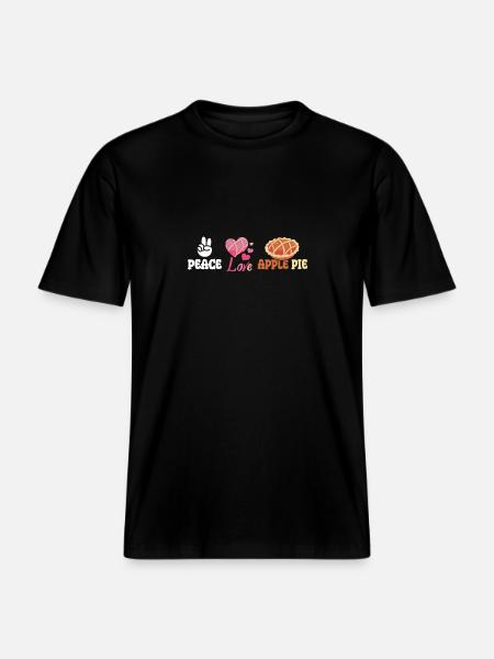 Peace love Apple pie -  RELAXED FIT Unisex Organic T-Shirt - Schwarz