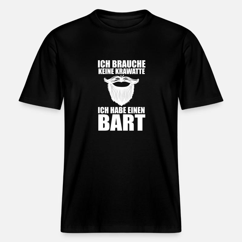Bärtig Bartträger Bart -  RELAXED FIT Unisex Organic T-Shirt - Schwarz