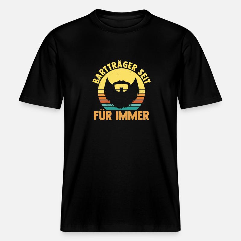 Bärtig Bartträger Bart - RELAXED FIT Unisex Organic T-Shirt - Schwarz