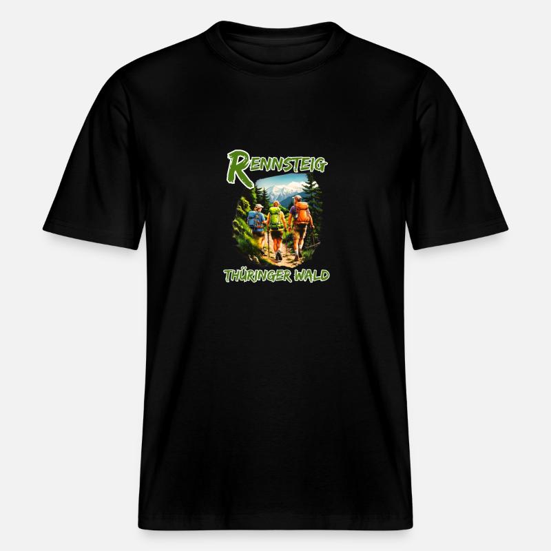Rennsteig-Forêt de Thuringe-Thuringe -  T-shirt unisexe RELAXED FIT en coton bio - noir