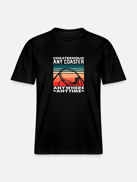 Roller Coaster Fan Coasterholic Passion -  RELAXED FIT Unisex Organic T-Shirt - black