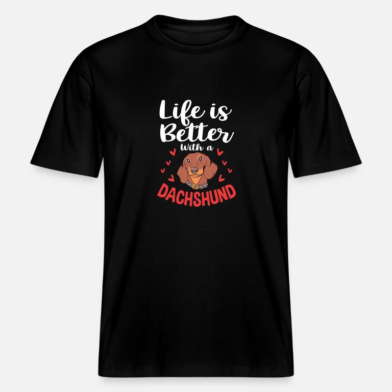 Dackel -  RELAXED FIT Unisex Organic T-Shirt - Schwarz