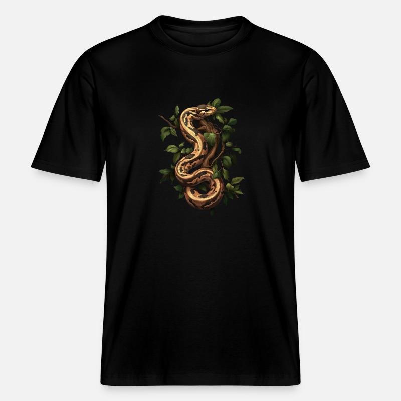 Königspython Schlangen Liebhaber Terrarium Python -  RELAXED FIT Unisex Organic T-Shirt - Schwarz
