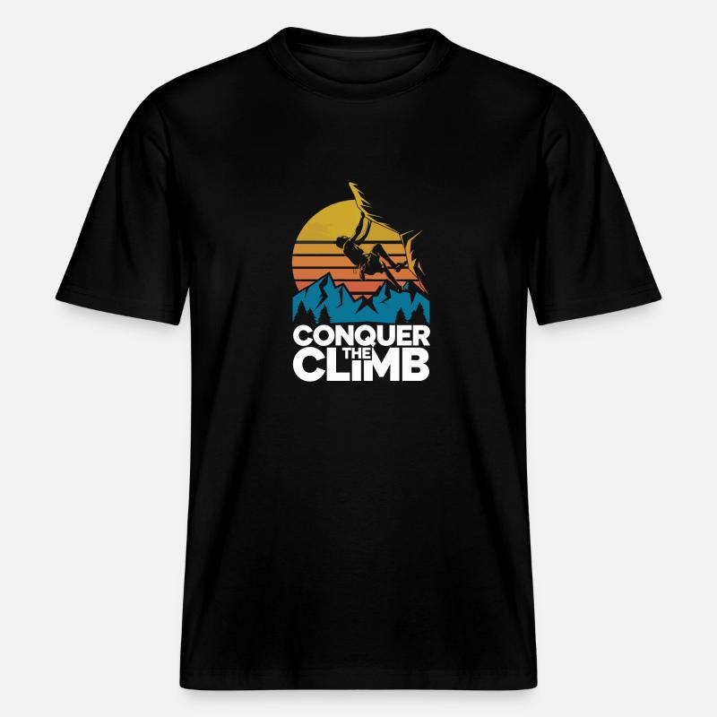 Conquer The Climb -  RELAXED FIT Unisex Organic T-Shirt - Schwarz