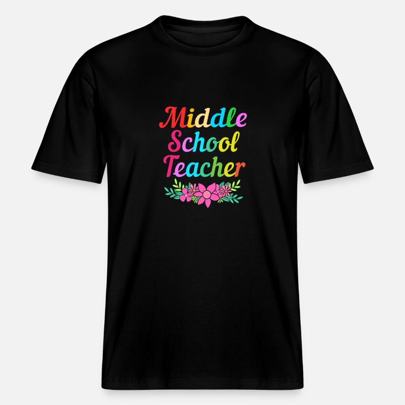 Lehrer der Mittelstufe -  RELAXED FIT Unisex Organic T-Shirt - Schwarz