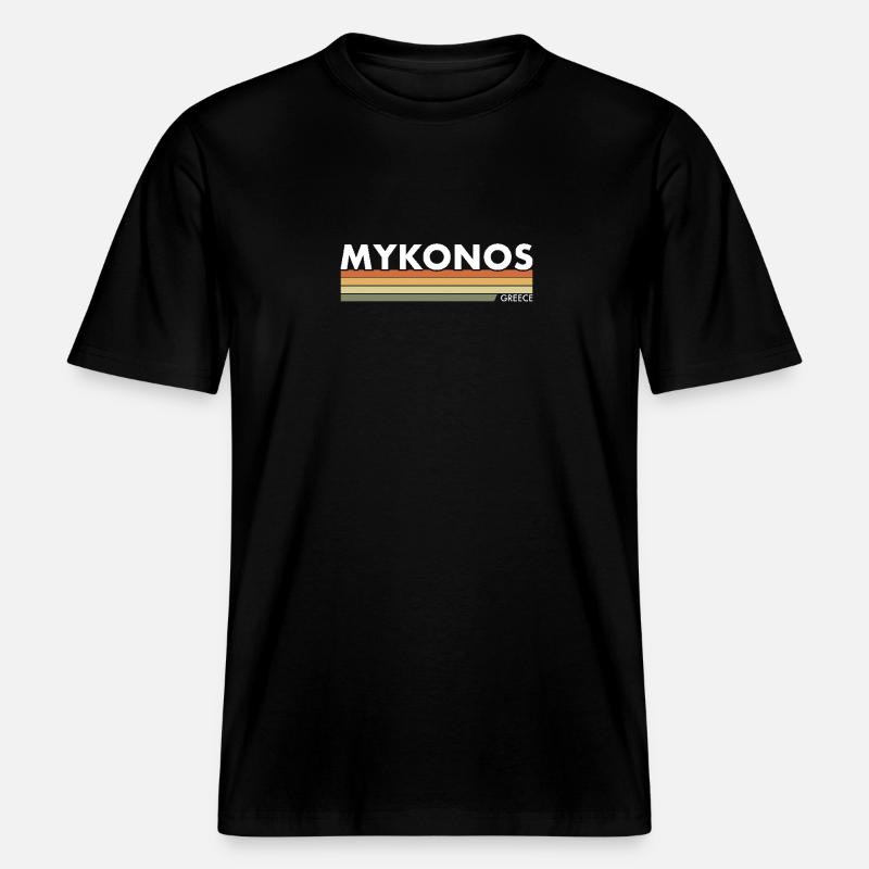 Mykonos Hellas gresk gresk -  Økologisk RELAXED FIT Unisex T-skjorte - svart