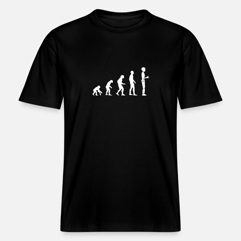 Robot Evolution -  RELAXED FIT Unisex Organic T-Shirt - black