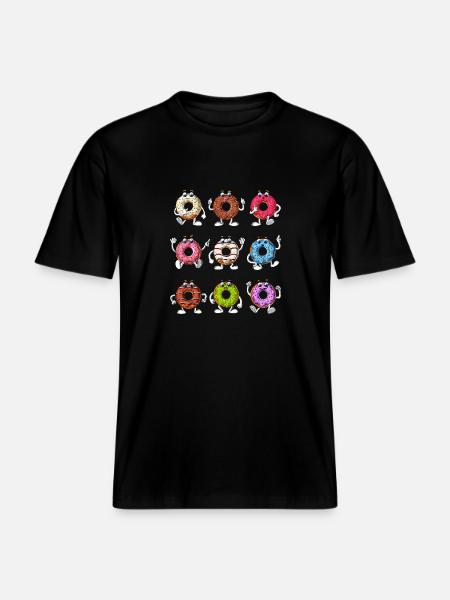 Funny Donuts - RELAXED FIT Unisex Organic T-Shirt - black