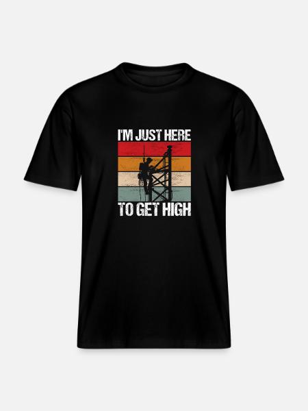 Industriekletterer Tower Climber Industrieklettern -  RELAXED FIT Unisex Organic T-Shirt - Schwarz