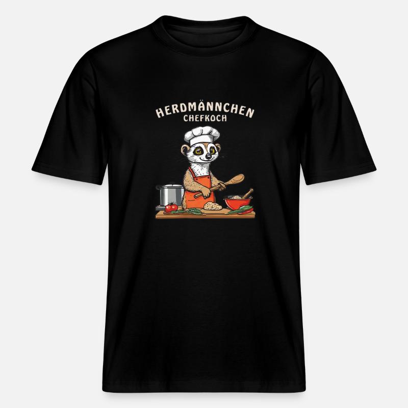 HERDMÄNNCHEN CHEFKOCH - RELAXED FIT Unisex Organic T-Shirt - Schwarz