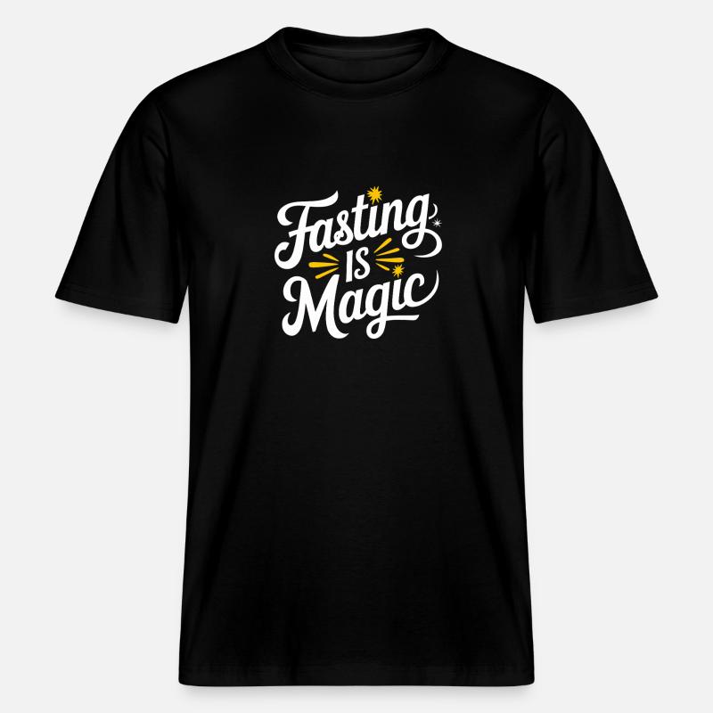 Jeûne intermittent Jeûne intermittent -  T-shirt unisexe RELAXED FIT en coton bio - noir