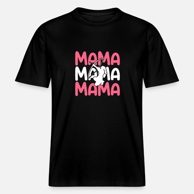 Bogenschütze Mama Mutter Bogenschießen -  RELAXED FIT Unisex Organic T-Shirt - Schwarz