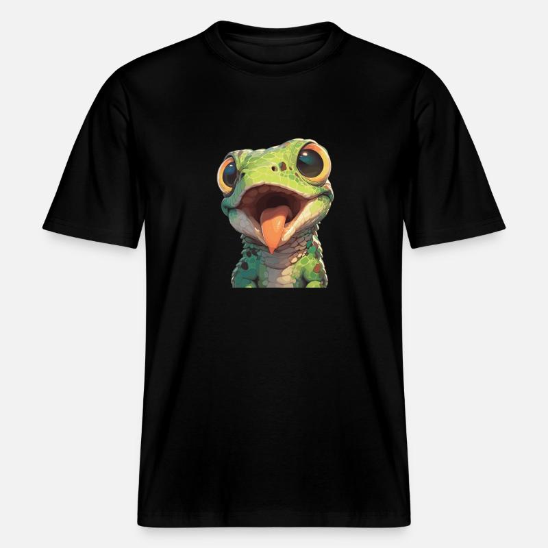 Eidechsen Eidechse -  RELAXED FIT Unisex Organic T-Shirt - Schwarz