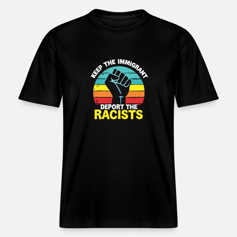Antiracisme Diversité, justice et égalité -  T-shirt unisexe RELAXED FIT en coton bio - noir