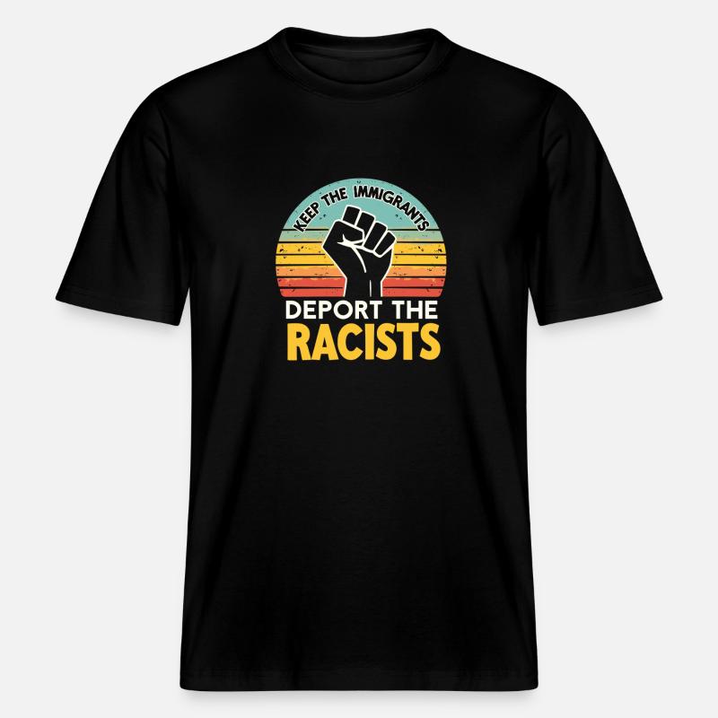 Antiracisme Diversité, justice et égalité -  T-shirt unisexe RELAXED FIT en coton bio - noir