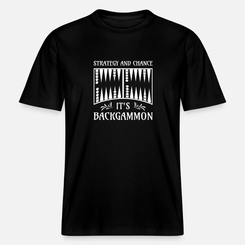 Backgammon Spiel -  RELAXED FIT Unisex Organic T-Shirt - Schwarz
