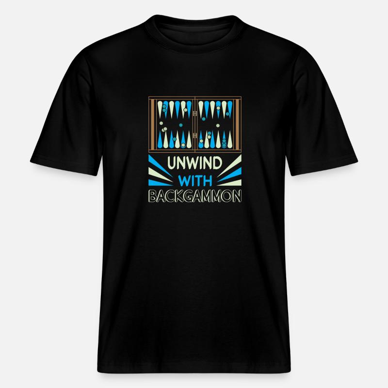 Backgammon Spiel -  RELAXED FIT Unisex Organic T-Shirt - Schwarz