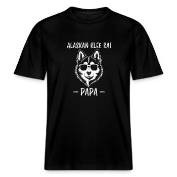 Alaskan Klee Kai Spruch Alaskan Klee Kai Geschenk -  RELAXED FIT Unisex Organic T-Shirt - Schwarz - Vorne - Alina (178cm) & Michal (187cm)