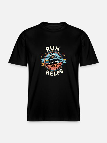 Rum Helps 6 - RELAXED FIT Unisex Organic T-Shirt - Schwarz