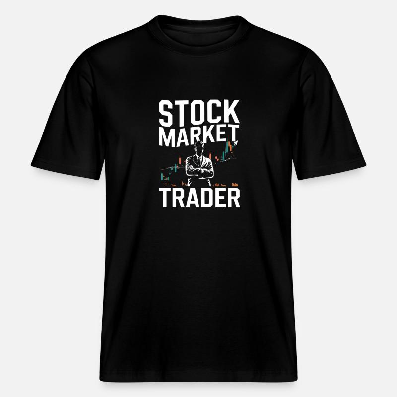 Trader boursier Graphique Trader boursier -  T-shirt unisexe RELAXED FIT en coton bio - noir