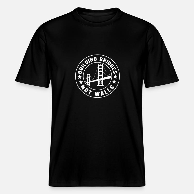 Bridge Engineer Bridge Construction - RELAXED FIT Unisex Organic T-Shirt - black