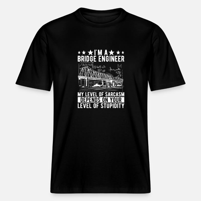 Bridge Engineer Bridge Construction - RELAXED FIT Unisex Organic T-Shirt - black