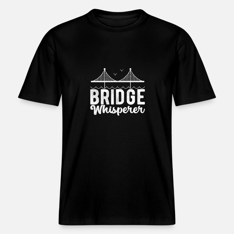 Bridge Engineer Bridge Construction - RELAXED FIT Unisex Organic T-Shirt - black