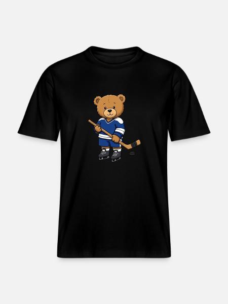 Bamse ishockeyspiller -  Økologisk unisex T-shirt RELAXED FIT - sort