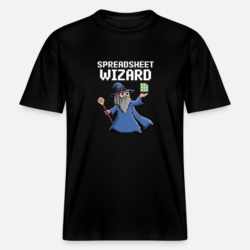 Spreadsheet Wizard Funny Controller Accountant -  RELAXED FIT Unisex Organic T-Shirt - black