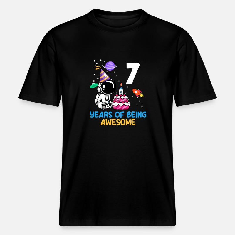 7 ans d’aventure spatiale -  T-shirt unisexe RELAXED FIT en coton bio - noir