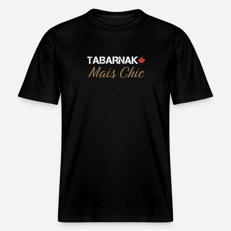 Tabarnak Chic Elegant Nature Pattern -  RELAXED FIT Unisex Organic T-Shirt - black