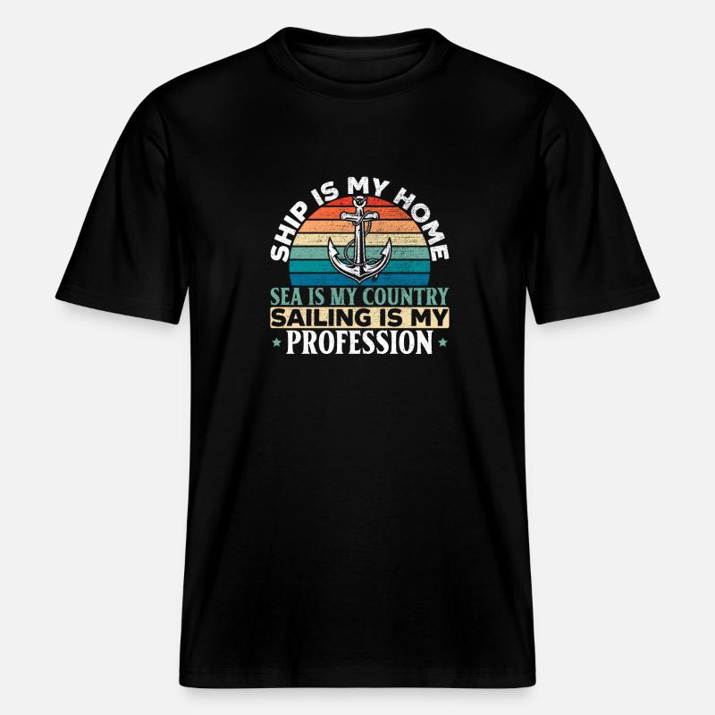 Seemann Schiffsberuf Seemann Seesegeln -  RELAXED FIT Unisex Organic T-Shirt - Schwarz