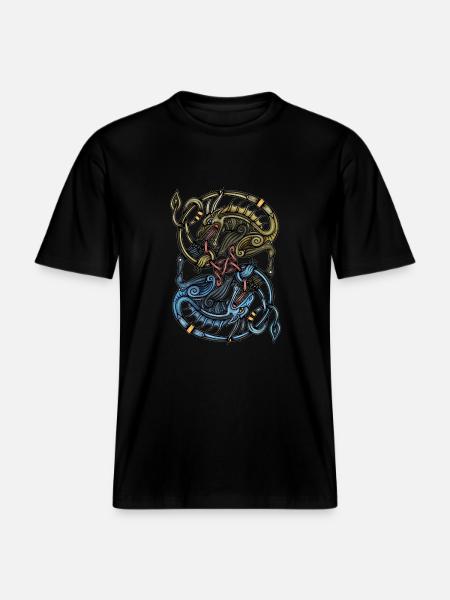 Viking Dragon - RELAXED FIT Unisex Organic T-Shirt - black