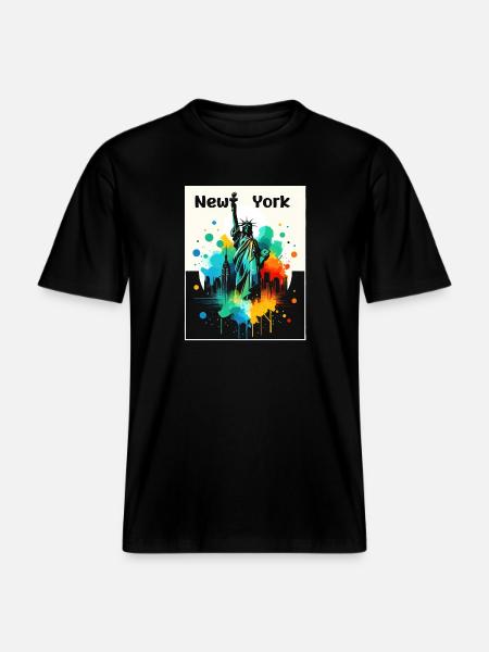 Lebendige Freiheitskunst -  RELAXED FIT Unisex Organic T-Shirt - Schwarz