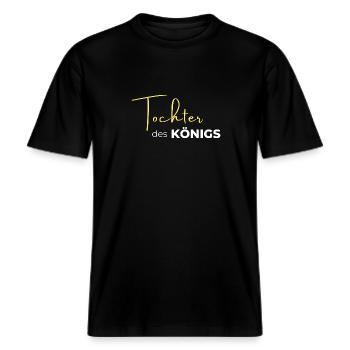 Tochter des Königs -  RELAXED FIT Unisex Organic T-Shirt - Schwarz - Vorne - Alina (178cm) & Michal (187cm)