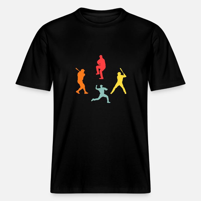 Baseballspieler Evolution Baseball -  RELAXED FIT Unisex Organic T-Shirt - Schwarz