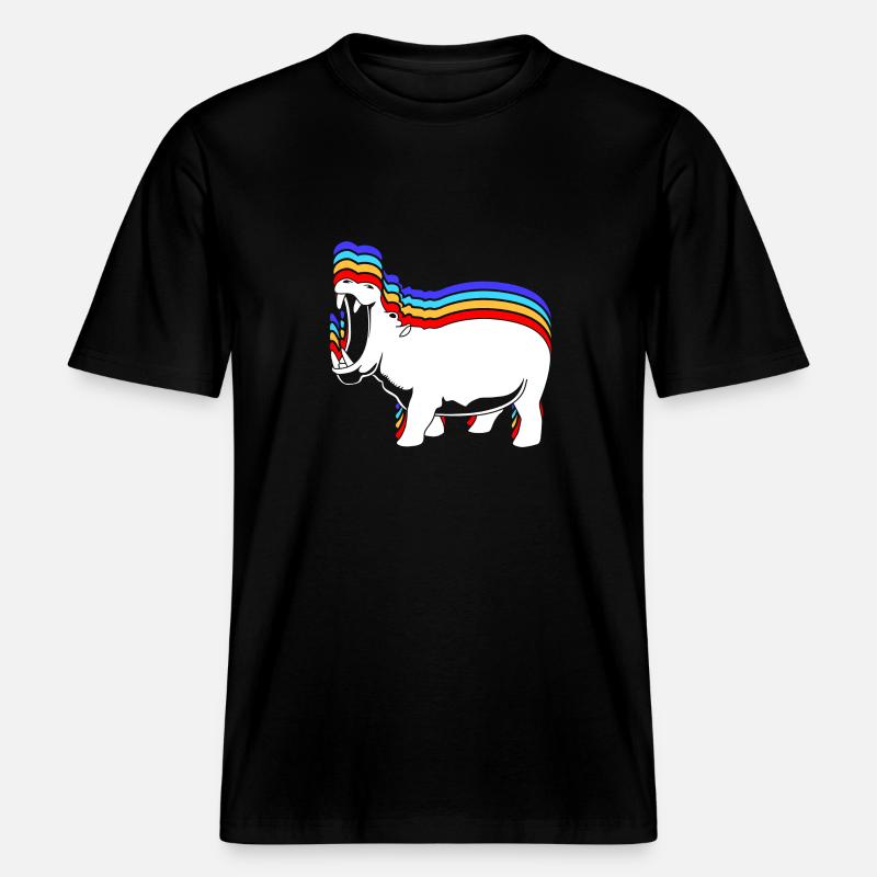 Nilpferd -  RELAXED FIT Unisex Organic T-Shirt - Schwarz
