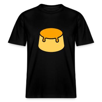 Flan -  T-shirt unisexe RELAXED FIT en coton bio - noir - Devant - Alina (178cm) & Michal (187cm)